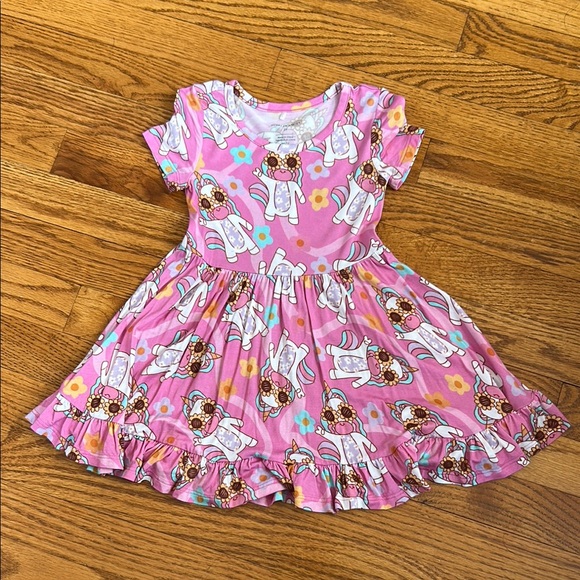 Posh Peanut Other - Posh Peanut Unicorn Vibes Short Sleeve Ruffled Twirl Dress